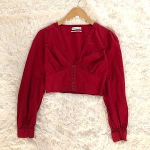 Urban Outfitters Peter plunging hook eye crop top